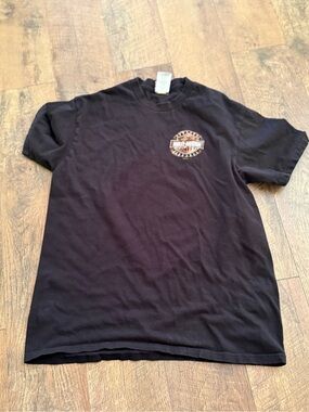 Harley-Davidson Black Short Sleeve Tee with Orange Logo Accent